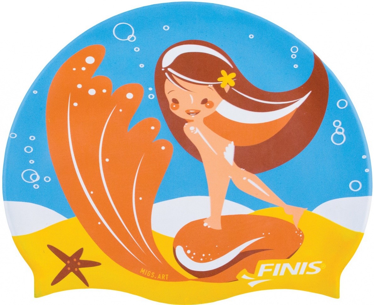 Finis mermaid silicone cap starfish niebiesko/pomarańczowy