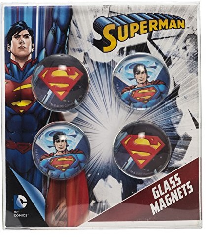 Joy Toy 301013  Superman magnesy 2.5 cm ze szkła, 4-częściowy w pudełku na prezent, 1 x 8.5 x 9.5 cm