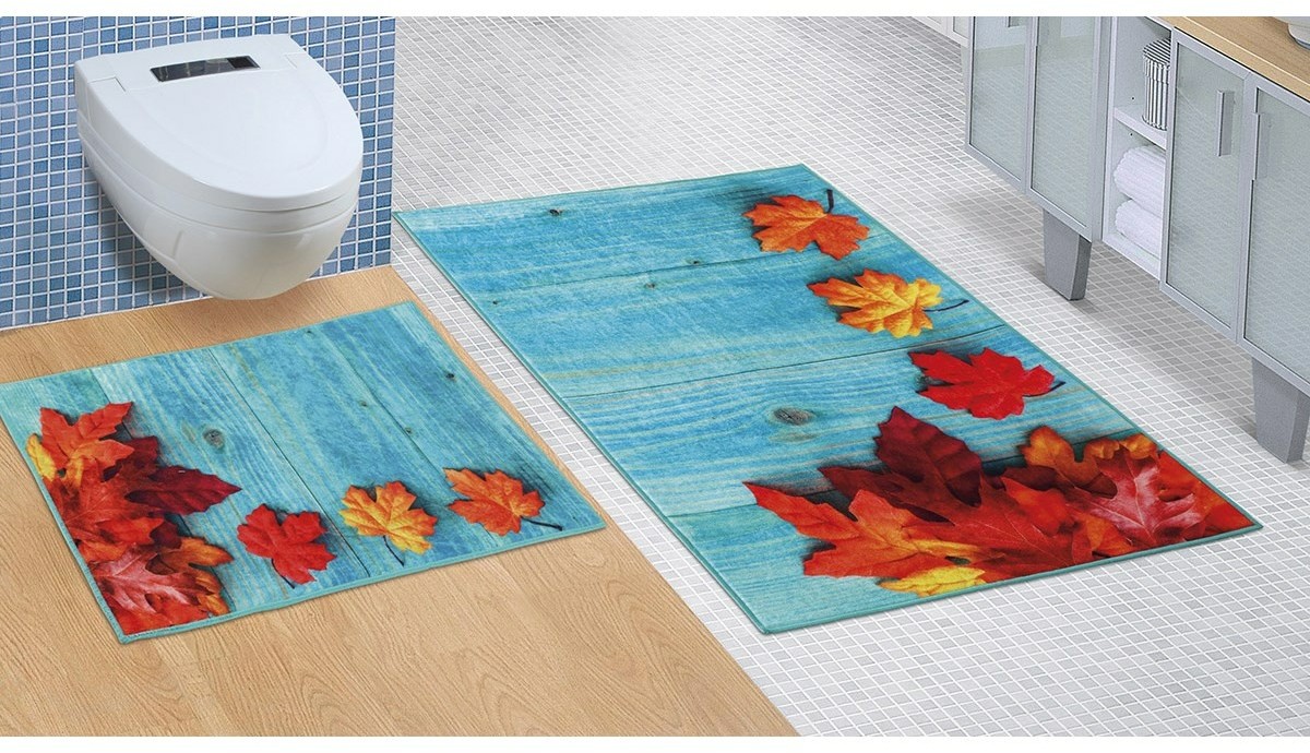 Komplet łazienkowy bez wycięcia Liść klonu, 60 x 100 cm, 60 x 50 cm