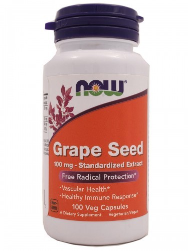 Now Foods Wyciąg z nasion winogron Grape seed 100mg - 100kaps 06657