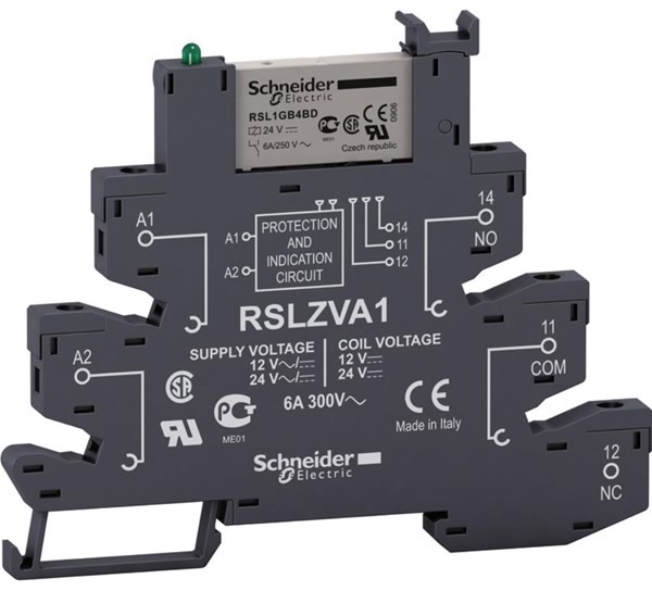 SCHNEIDER Interface relay complete with socket with screw terminals 6a RSL1PVBU