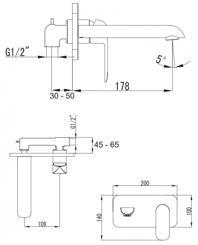 Omnires Sacramento Bateria umywalkowa podtynkowa chrom SC2315CR