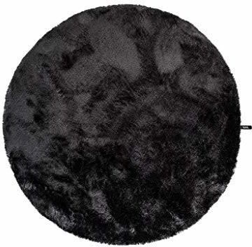 Benuta Benuta Shaggy dywan z wysokim runem Whisper antracyt  80 cm okrągły | dywan z długim runem do sypialni i salonu 4053894345944