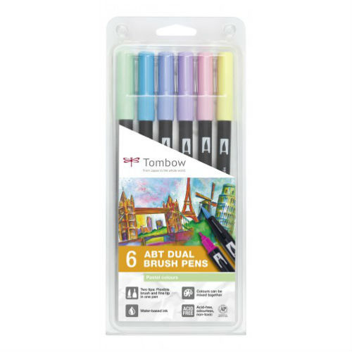 Tombow Brush pen Tombow - ZESTAW 6 SZT - pastelowe kolory ABT-6P-2