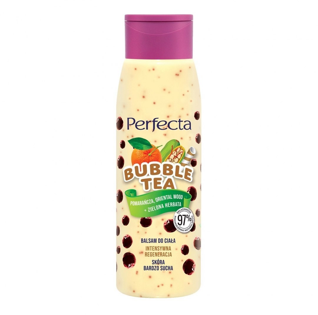Perfecta DAX Bubble Tea Balsam do ciała Intensywna Regeneracja - Pomarańcza,Oriental Wood i Zielona Herbata 400ml 131655
