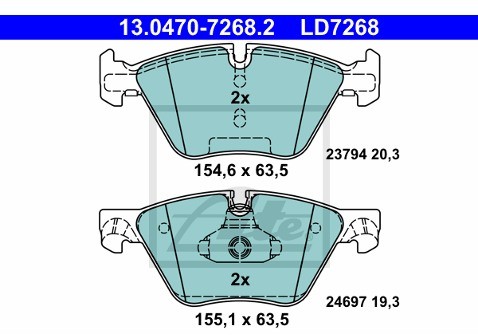ATE Klocki hamulcowe - komplet 13.0470-7268.2