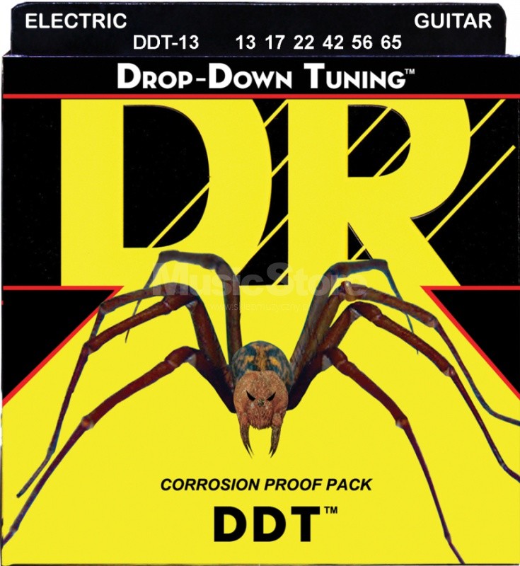 DR Strings drop down tuning - ddt-13 - Electric Guitar String Set, Mega Heavy, .013-.065