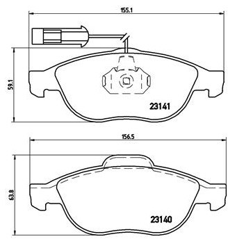 BREMBO Zestaw klocków hamulcowych, hamulce tarczowe P 23 075
