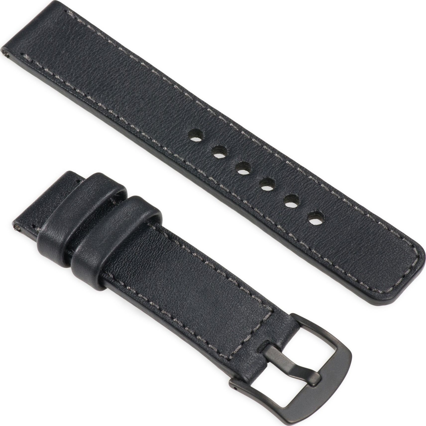 moVear Skórzany pasek 22mm do Apple Watch 5/4/3/2/1 38/40mm Czarny uBand C1 Standard 2241-uniw