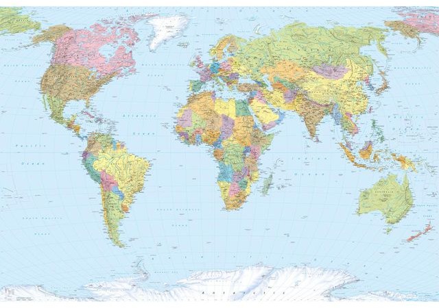Fototapeta WORLD MAP 248 x 368 cm