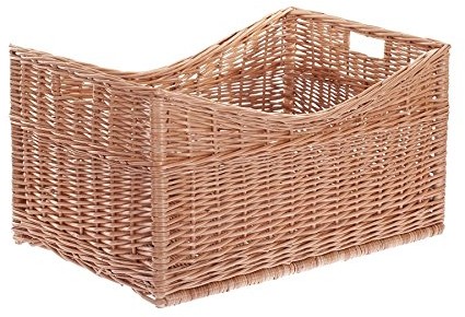 Saska Garden kominkowy, drewniany, na drewno kominkowe z wikliny, prostokątna kominek koszyk z wikliny, wiklinowy na drewno kominkowe 1281-63