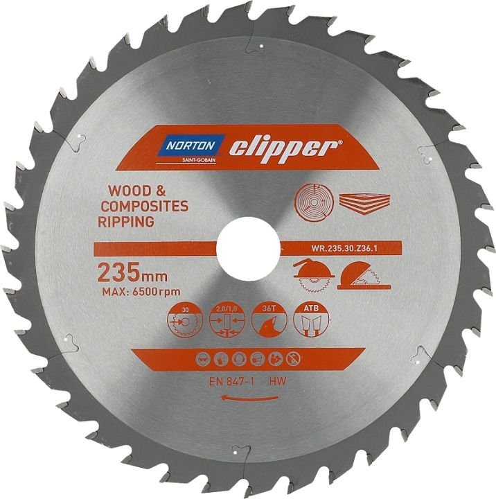 NORTON PIŁA TARCZOWA 235mm x 30mm x 36z DREWNO I KOMPOZYTY ATB 2,8 1,8 N70184608063 70184608063