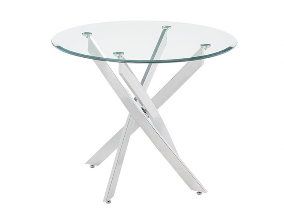 Unique Vente Stół jadalniany COSIMA 4-osobowy szkło hartowane i metal chromowany