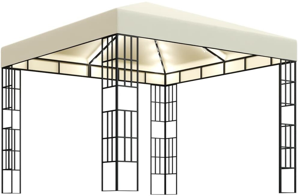 vidaXL Altana ze sznurem lampek, 3x3 m, kremowa! 3070320