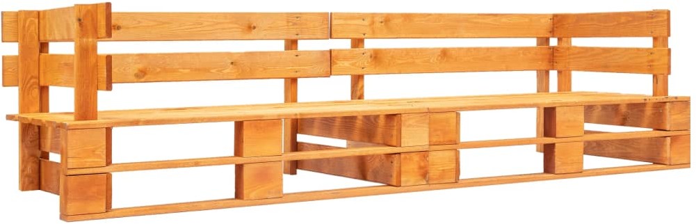 vidaXL Ogrodowa sofa 2-osobowa z palet, miodowy brąz, drewno FSC