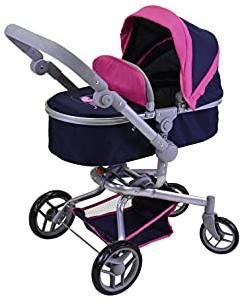 KNORRTOYS.COM Knorrtoys 90933 wózek dla lalek Boonk-Flying Hearts Blue pink 90933
