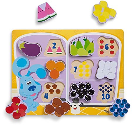 Melissa & Doug Blue's Clues & You! Drewniane grube puzzle - jedzenie na lodówce