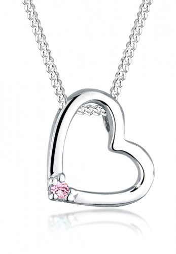 Elli 0106171412_45 naszyjnik damski z wisiorkiem w kształcie serca, srebro 925, kryształ biały Swarovski ze szlifem brylantowym, srebro sterling próby 925 0106861412_45