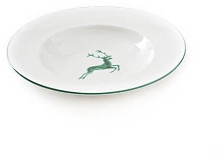 Gmundner Keramik Gmundner ceramika manufaktura 0324TEGO29 zielony jeleń talerz na makaron Gourmet, średnica 29 cm 0324TEGO29