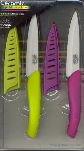 Pradel Jean Dubost pradel Jean Dubost 1/10531 ceramika nóż zestaw, białe ceramika deska do krojenia, uchwyty wielokolorowy 1/10531