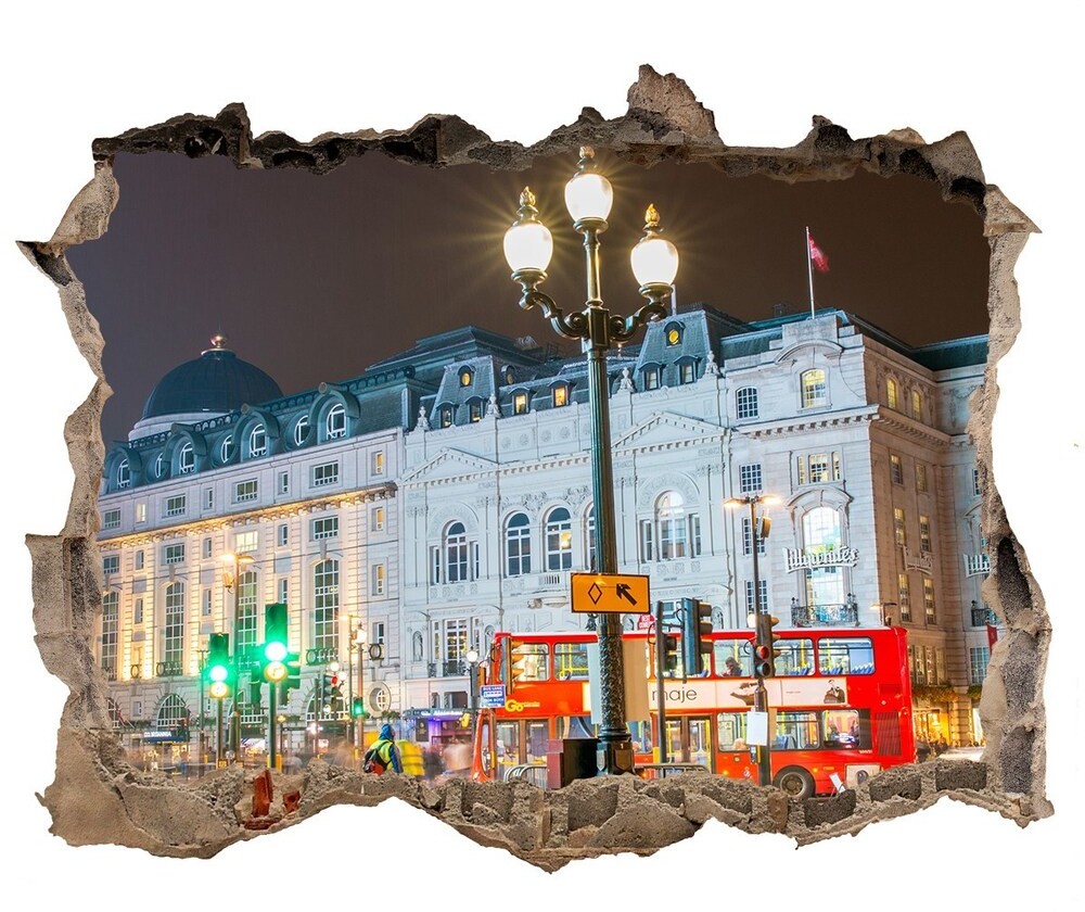 Wallmuralia.pl Fototapeta dziura na ścianę 3d Londyn nocą