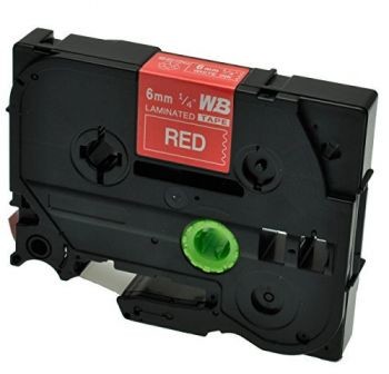 Brother TZ-415 TZe-415 6mm x 8m biały druk czerwony podkład taśma zamiennik tze415