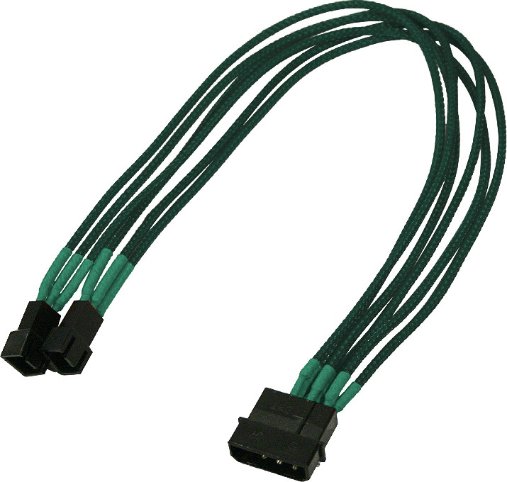 Nanoxia Kabel zasilający 4Pin Molex - 2x3Pin 30cm green - 900500015