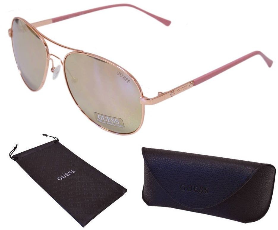 Guess Damskie okulary przeciwsłoneczne pilotki - GF0295-28U GF0295-28U