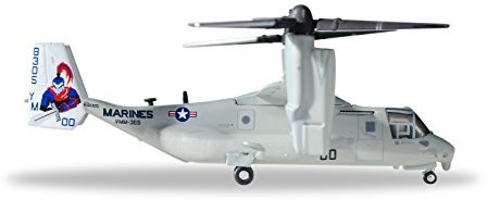 Herpa miniaturowe modele GmbH 558549 pojazdu, United States Marine Corps Bell/Boeing MV-22 Osprey VMM-365 168305/00, niebieski Knights