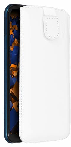 Mumbi Prawdziwe skórzane etui kompatybilne z Honor 8S / Huawei Y5 2019 etui skórzane Case Wallet, białe mumbi_29165