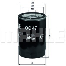 Mahle FILTR OLEJU KNECHT OC 47 OF AUDI/SEAT/SKODA/VW OC 47 OF