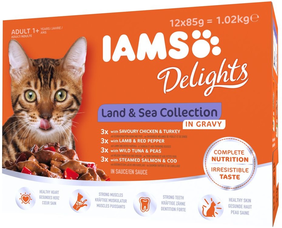 Iams Delights Adult 12 X 85 G W Galarecie