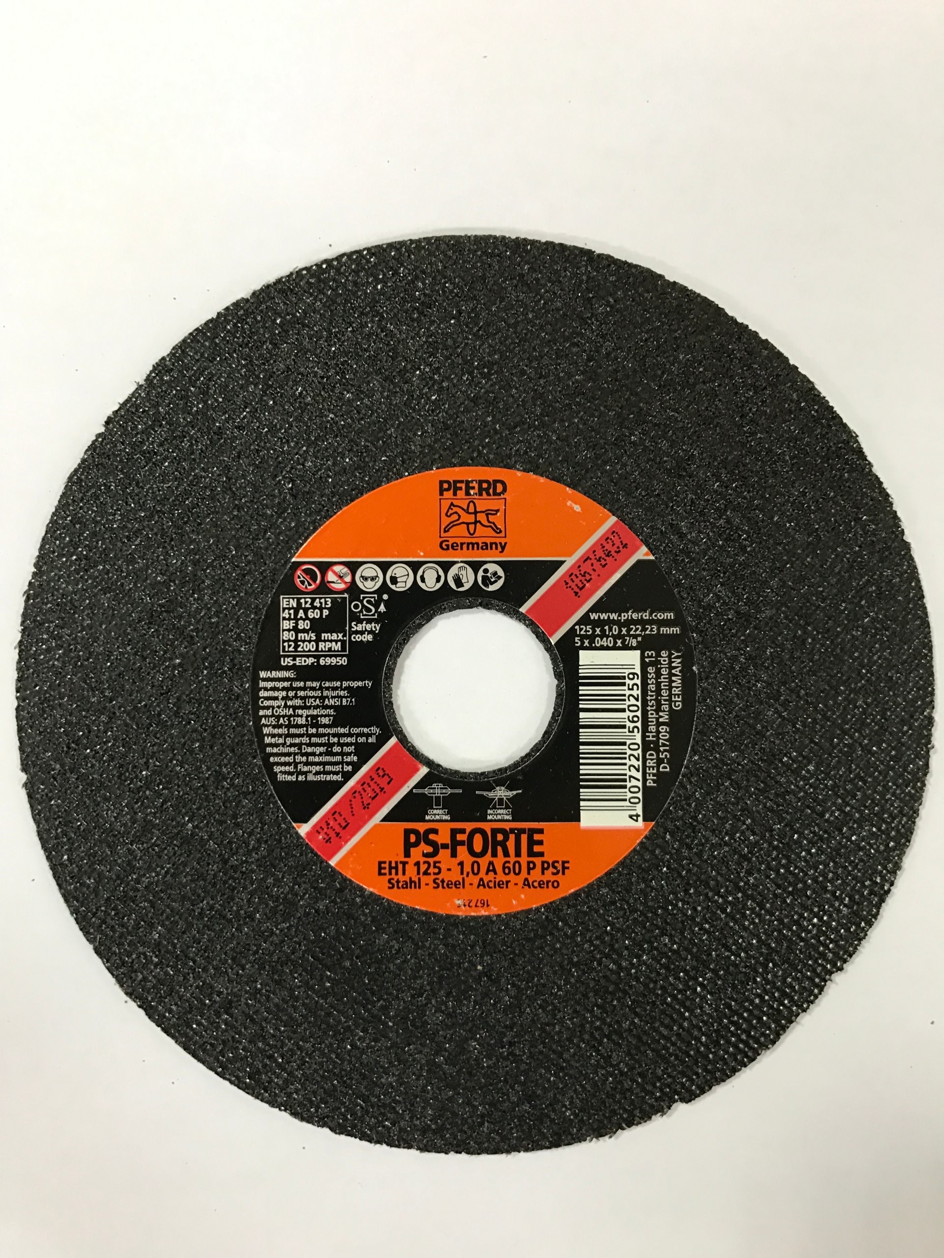 Pferd Tarcza Do Cięcia Metalu Stali 125x1,0 mm Psf