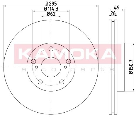KAMOKA Tarcza hamulcowa 1031129