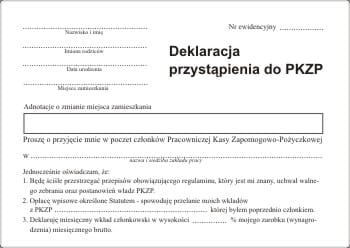 Firma krajewski Deklaracja przystąpienia do PKZP [Pu/2-31-1] Pu/2-31-1