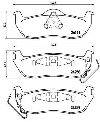 BREMBO Zestaw klocków hamulcowych, hamulce tarczowe P 37 011