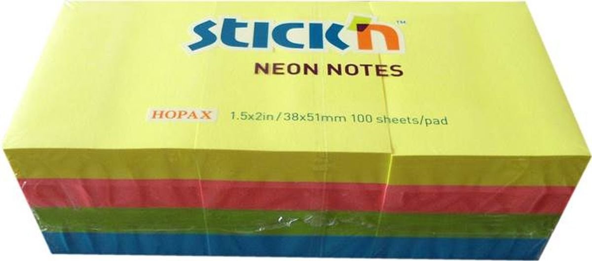 Stick'n Karteczki samop. STICK'N 38x51 - mix neon 4 kol.