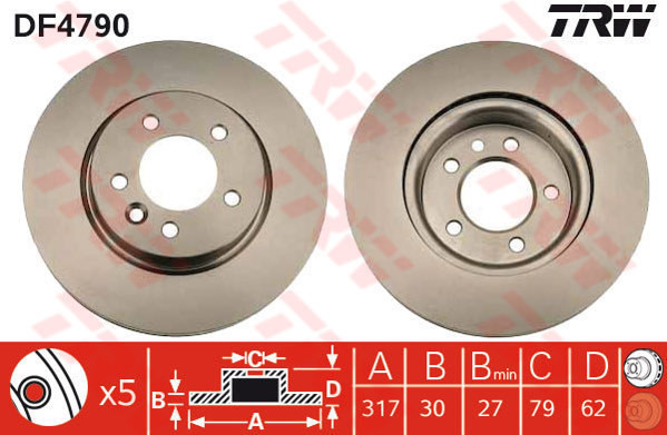 TRW Tarcza hamulcowa DF4790