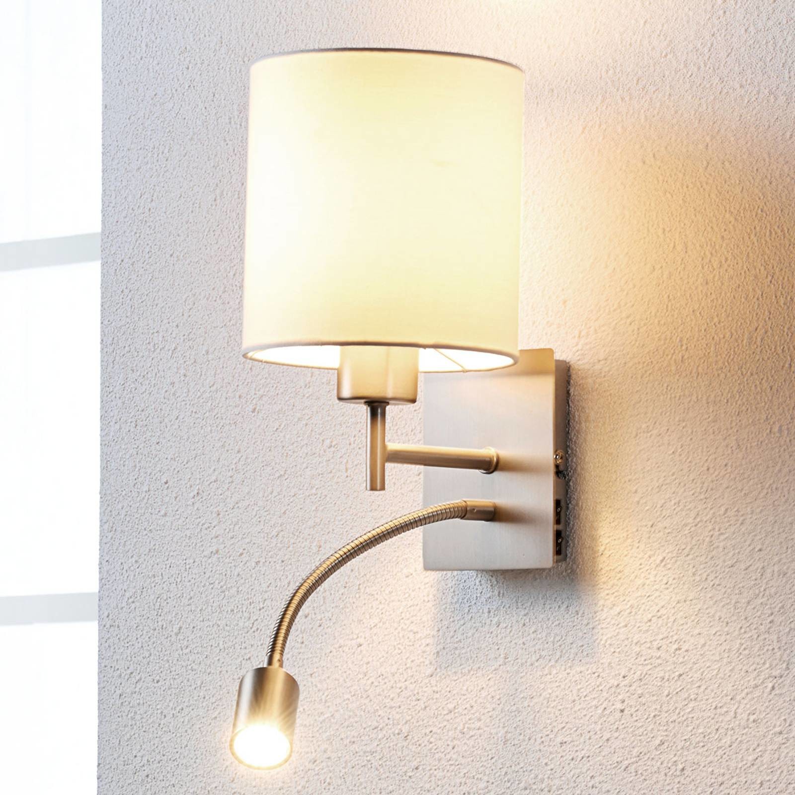 Lindby Designerski elegancki kinkiet biały w tym LED - Camilo