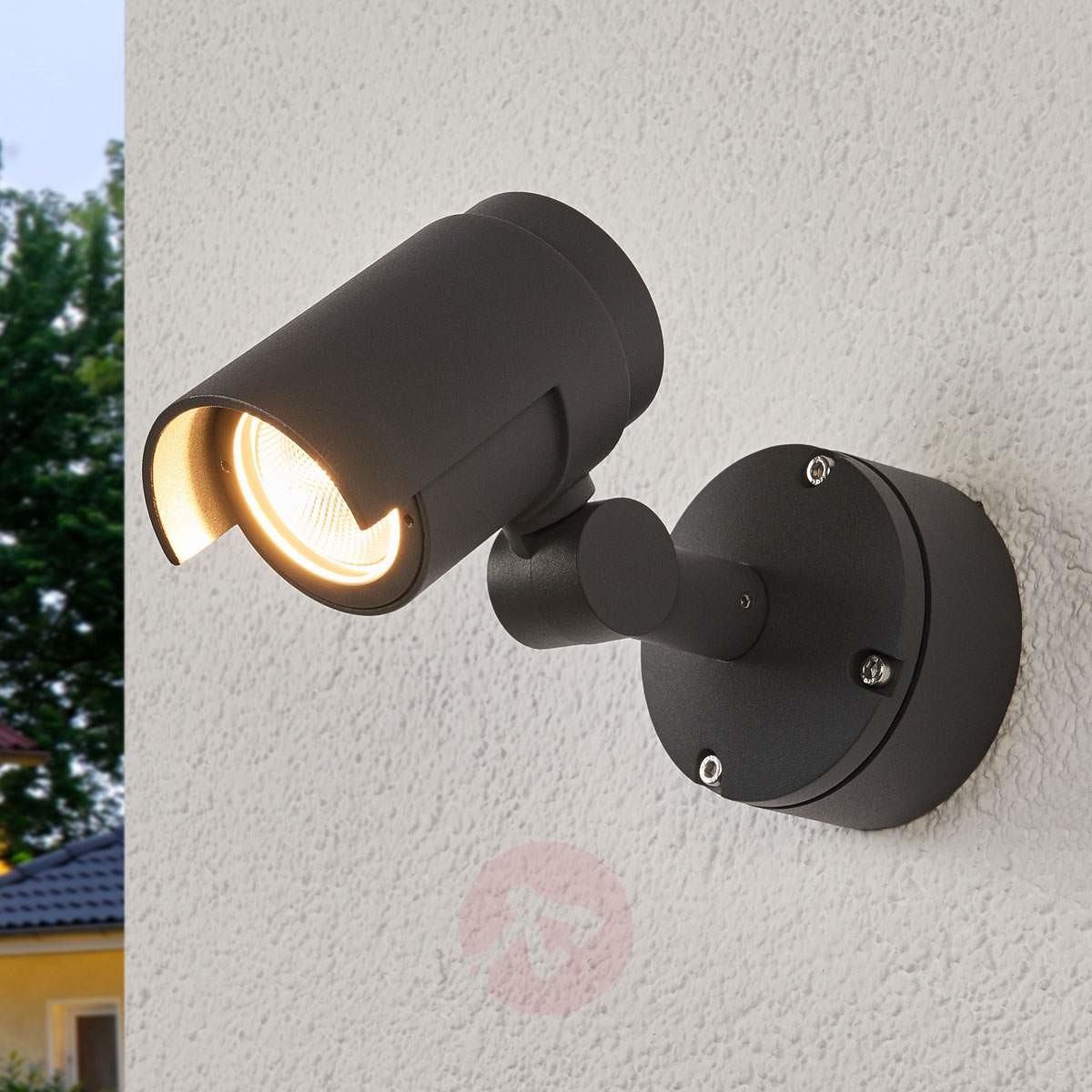 LAMPENWELT.COM Beatrix, reflektor zewnętrzny LED, ciemnoszary