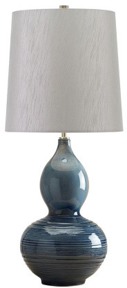 Elstead Lighting Lampa stołowa Lapis Gourd niebiesko-szara oprawa w designerskim stylu LAPIS GOURD/TL
