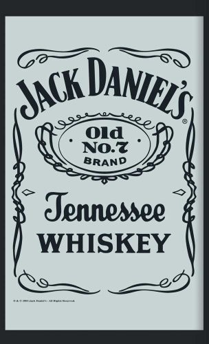 Empire plakat  Jack Daniels Logo  2  rozmiar (cm), ok. 20 X 30  lustro lustro na ścianę z czarnego tworzywa sztucznego ramki o wyglądzie drewna z nadrukami z nadrukami 537720