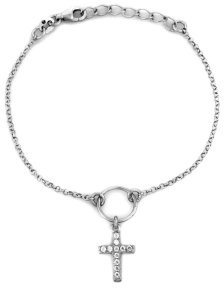 Lovrin Srebrna bransoletka 925 z krzyżykiem z cyrkoniami 2,3g SBR4693