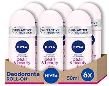 Nivea Dezodorant w kulce, 6 opakowań po 50 ml Pearl & Beauty