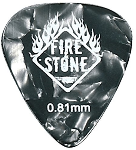 FireStone Plektron ognia/kostka mieszanka celuloidowa, kształt 351, 0,81 mm, perloid-czarny, 12 sztuk 523867