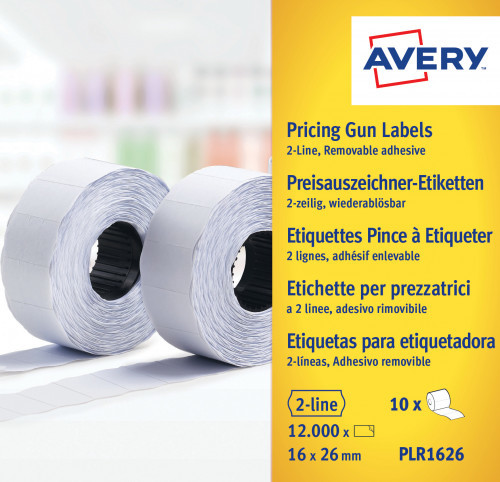 Avery Zweckform Etykiety cenowe w rolce usuwalne białe 26mm x 16mm Zweckform PLR1626