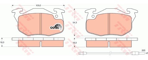 TRW Zestaw klocków hamulcowych, hamulce tarczowe GDB327