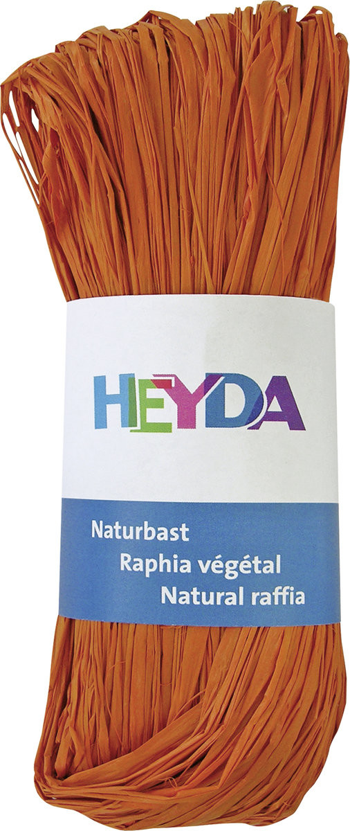 Heyda rafia naturalna 50g, pomarańczowa
