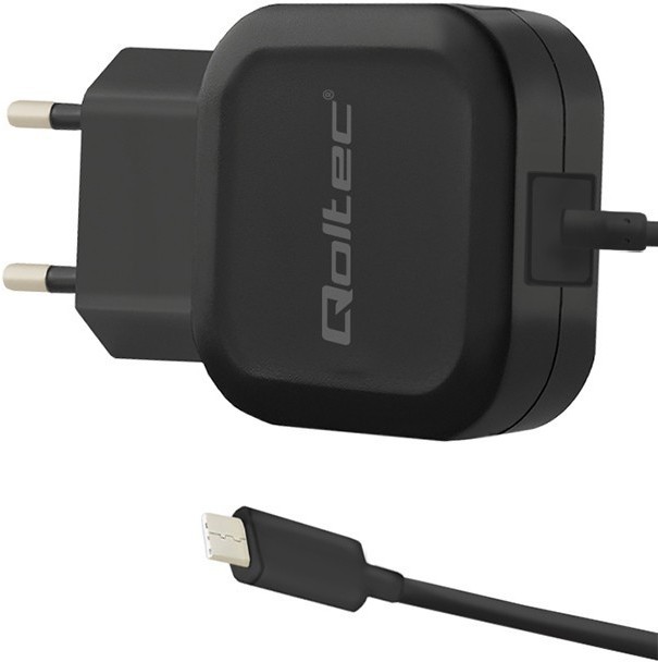 Zdjęcia - Ładowarka Qoltec .  sieciowa  12W 5V 2,4A Kabel USB typ C 