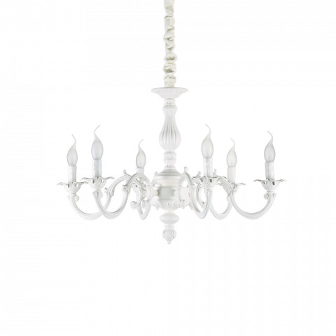 Ideal Lux Żyrandol Justine SP6 197500 klasyczna oprawa wisząca w kolorze białym 197500